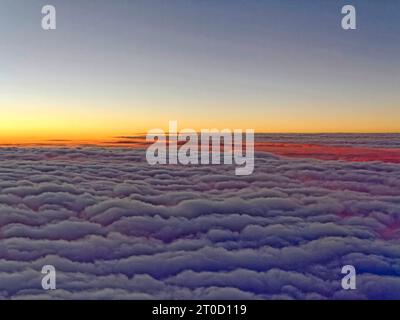 Sunset, evening red above the clouds, Germany Stock Photo