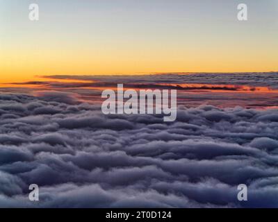 Sunset, evening red above the clouds, Germany Stock Photo