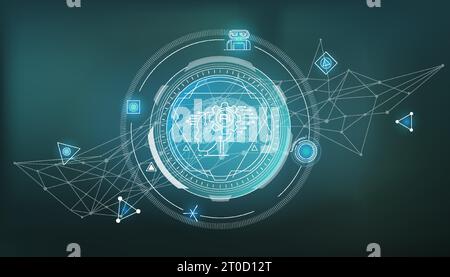 Vector infographics about AI and Chatbot usage. Stock Vector
