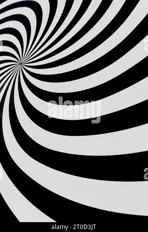 Detail of painted curves with a spiral shape, optical effect Stock Photo