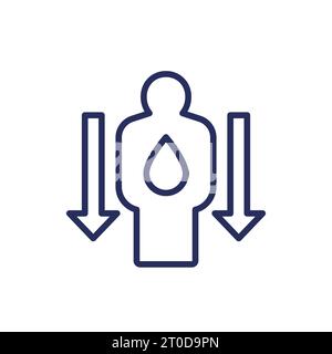dehydration or low body water line icon Stock Vector