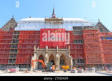 Rochdale town hall renovations and scaffold 2023, The Esplanade, Rochdale, Greater Manchester, England,  OL16 1AZ Stock Photo