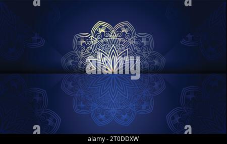 gradient golden colorful with gradient green color mandala creative art background Stock Vector