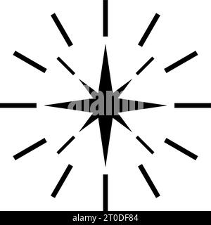 Premium Sparkle Star with Rays, Starlet. Flat Vector Icon illustration. Simple black symbol on white background. Premium Sparkle Star with Rays sign d Stock Vector