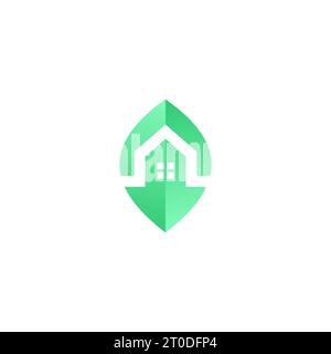 Leaf Home Logo Design. Eco House Vector Stock Vector