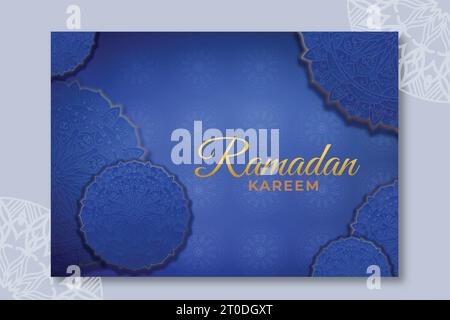 hand drawn realistic eid mubarak celebratory illustrated with mandala vector template background Stock Vector