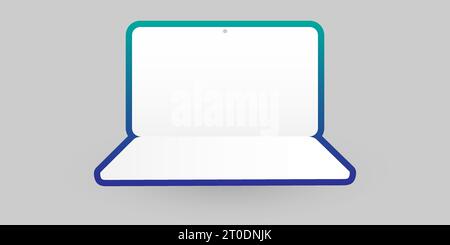 Colorful Advertising Design Template with Laptop Computer Silhouette for Your Business Project Stock Vector