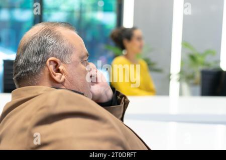 An Arabic businessman concentrated with business meeting and presentation. A group of diversity business people colleagues cooperation and communicati Stock Photo