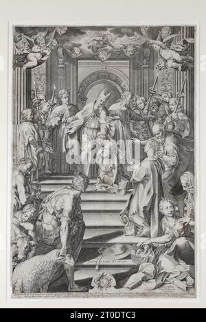 The presentation of Jesus at the Temple. Etching Stock Photo - Alamy