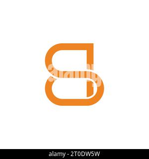 letter qs simple geometric linked logo vector Stock Vector