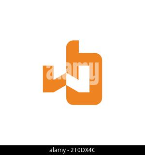 letter wb simple negative space logo vector Stock Vector