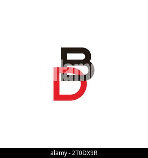 letter db colorful linked font logo vector Stock Vector
