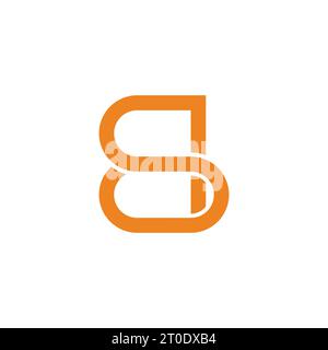 letter qs simple geometric linked logo vector Stock Vector