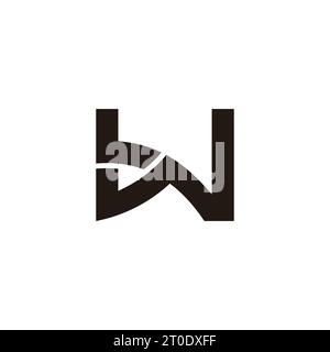 letter bw monogram curves line logo vector Stock Vector
