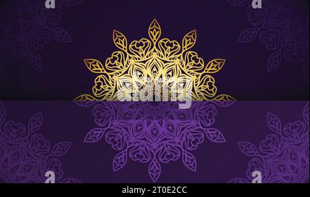gradient golden colorful with gradient red color mandala creative art background Stock Vector