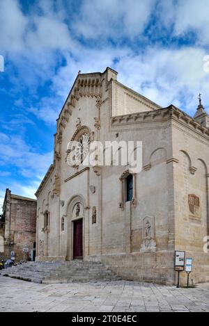 Matera (Italy, Basilicata, province of Matera). Piazza Duomo. Cathedral of the Madonna della Bruna and Sant'Eustachio, facade Stock Photo