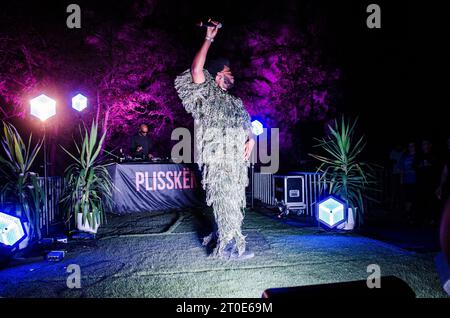 Cakes da Killa performing at Plisskën Festival in Athens (Vraxon Theatre) / Greece, September 2023 Stock Photo