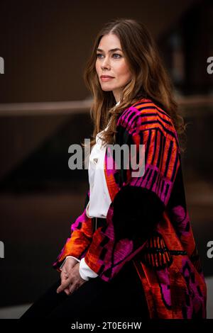 Birgitte Hjort Soerensen at a press conference for the Danish thriller series 'Oxen' in Den Sorte Diamant in Copenhagen on Friday 6 October 2023. 'Oxen' is a new Danish thriller series from TV2 about the Jaeger soldier (special operations forces) Oxen.. (Photo: Ida Marie Odgaard/Ritzau Scanpix) Stock Photo