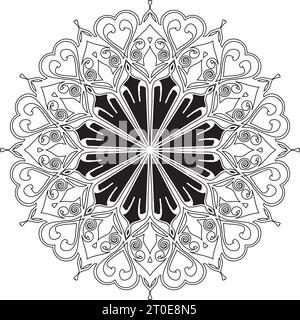luxury lotus flower mandala art style with creative black and white ...