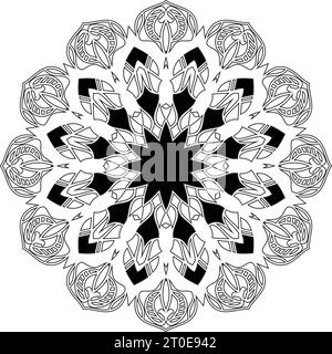 new hand drawn luxury lotus flower mandala art style with black and ...