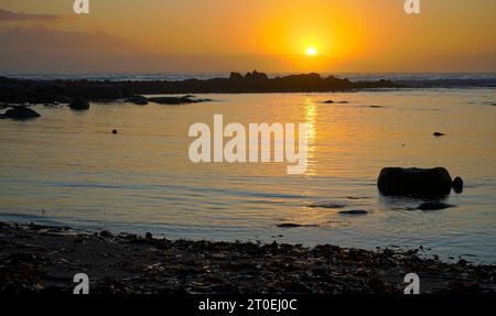 Sunset at Jacobsbaai on the Cape West Coast, South Africa. Stock Photo