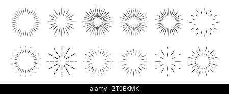 Bursting rays sunrise Stock Vector