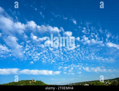 Sky with fair weather clouds. Stock Photo