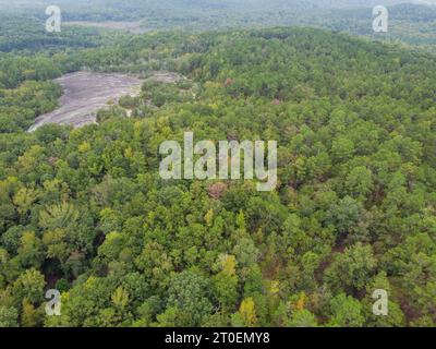 Forty Acre Rock near Kershaw, South Carolina seen from above Stock Photo