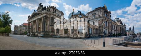 Art Gallery in the Lipsius Building and Art Academy on Brühlsche Terrasse in Dresden, Saxony, Germany Stock Photo