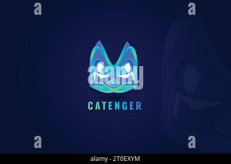 cat logo template creative modern abstract gradient color powerful ...