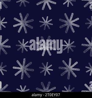 Christmas pattern with snowflakes. Seamless vector winter illustration. Stock Vector