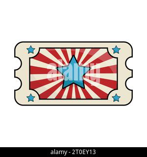 Circus ticket isolated on white background icon vector illustration Stock Vector