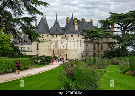 Chaumont Castle is located southwest of the city of Blois on a steep slope overlooking the commune of Chaumont-sur-Loire on the banks of the Loire River. Stock Photo