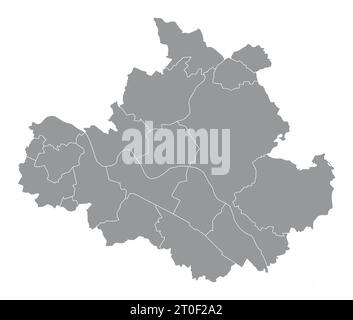 Dresden administrative map isolated on white background, Germany Stock Vector