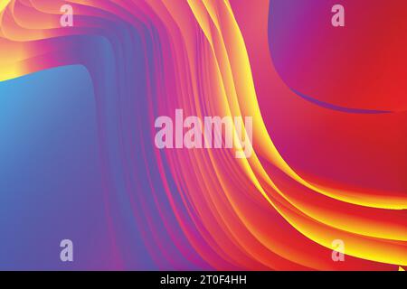 playful and energetic gradient-colored overly infusing wavy style with creative modern abstract elements for a lively wallpaper hd blended vector Stock Vector