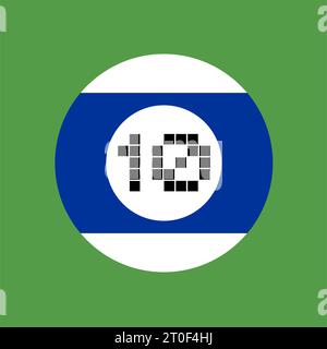 billiards ball number teen Stock Vector