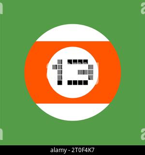billiards ball number thirteen Stock Vector