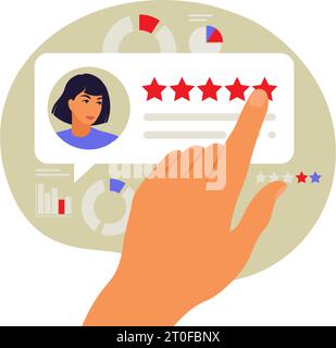 Feedback concept. Star rating. Vector illustration. Flat. Stock Vector