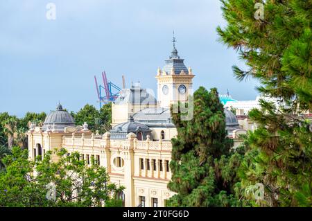 MALAGA, SPAIN - JULY 17, 2023: Malaga Town Hall (Ayuntamiento de Malaga) in a summer day in the morning in Malaga, Spain on July 17, 2023 Stock Photo