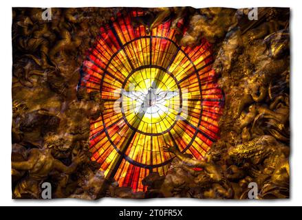 Creative picture of Holy Spirit symbol of peace, love and hope. Concept for Christianity, god, heaven. Stock Photo