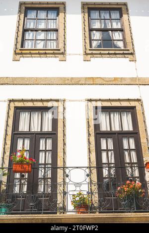 Close up from the Portuguese architecture in Ponte de Lima, Portugal. Stock Photo