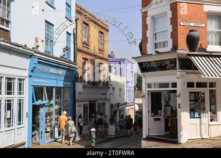 The colourful Creative Quarter on the Old High Street, in Folkestone, Kent, UK Stock Photo
