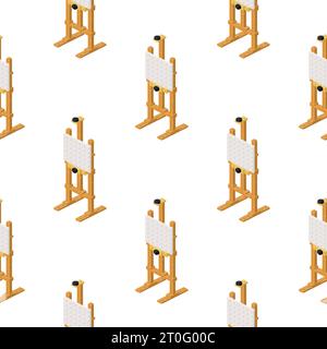 Pattern of easels in isometry. Vector Stock Vector