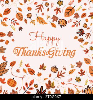 Minimalist thanksgiving Calligraphy Square Post Design Stock Vector