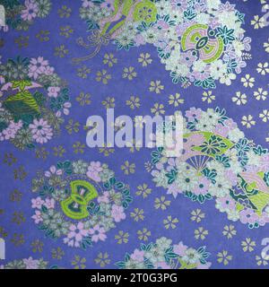 Traditional Japanese patterns -shining cherry blossoms Stock Photo