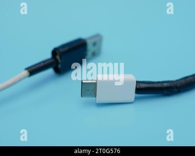 used type c cable and USB cable Stock Photo