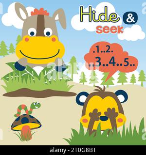 Hide and seek game playing kids together Vector Image