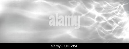 Water surface texture with sun light reflections and caustic patterns with overlay effect. Clear calm transparent liquid top with wave and ripple refr Stock Vector