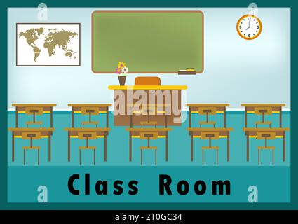 Class room vector cartoon illustration Stock Vector