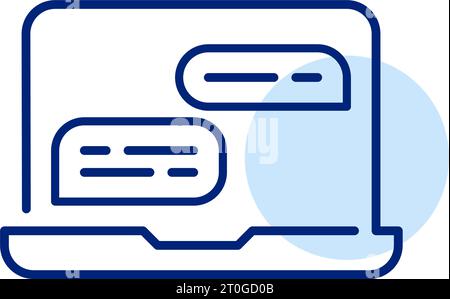 Chat on a laptop. Pixel perfect icon Stock Vector